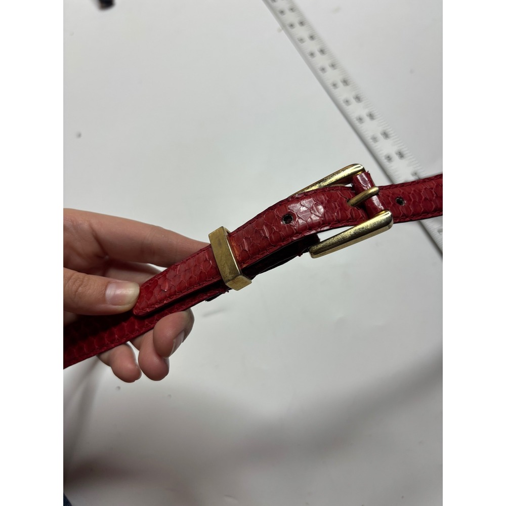 Brighton Women Red Leather Golf‎ Belt Silver Buckle I Love Golf Conchos M/30